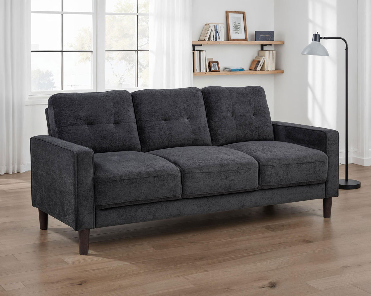 Bowen II Fabric Upholstered Track Arm Sofa Steel Grey, photo 5 of 7