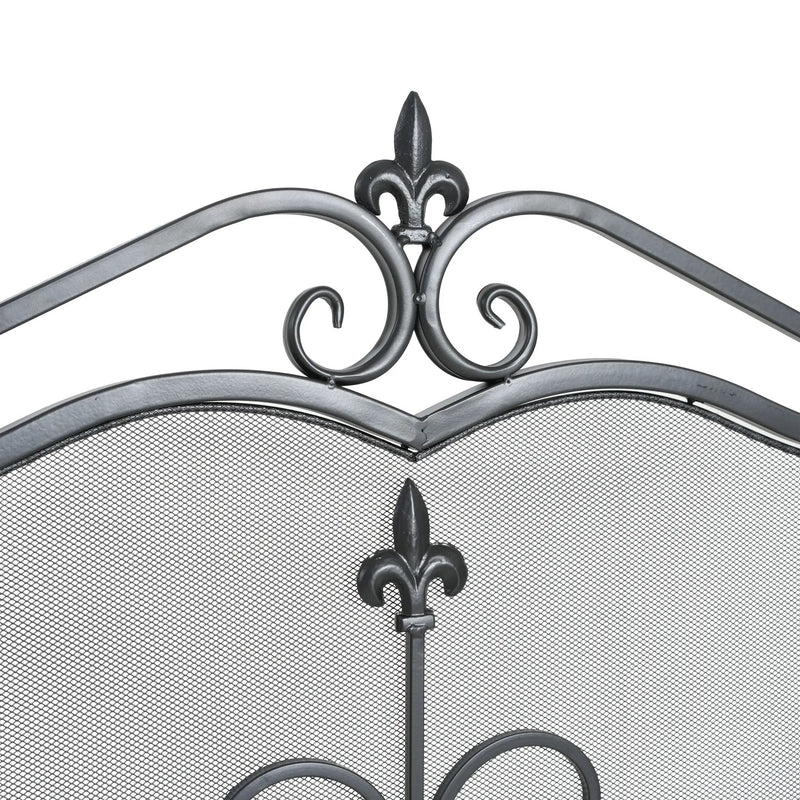 Onyx 3-Panel Iron Fireplace Screen 54" x 31.5" by HouseOfZazla