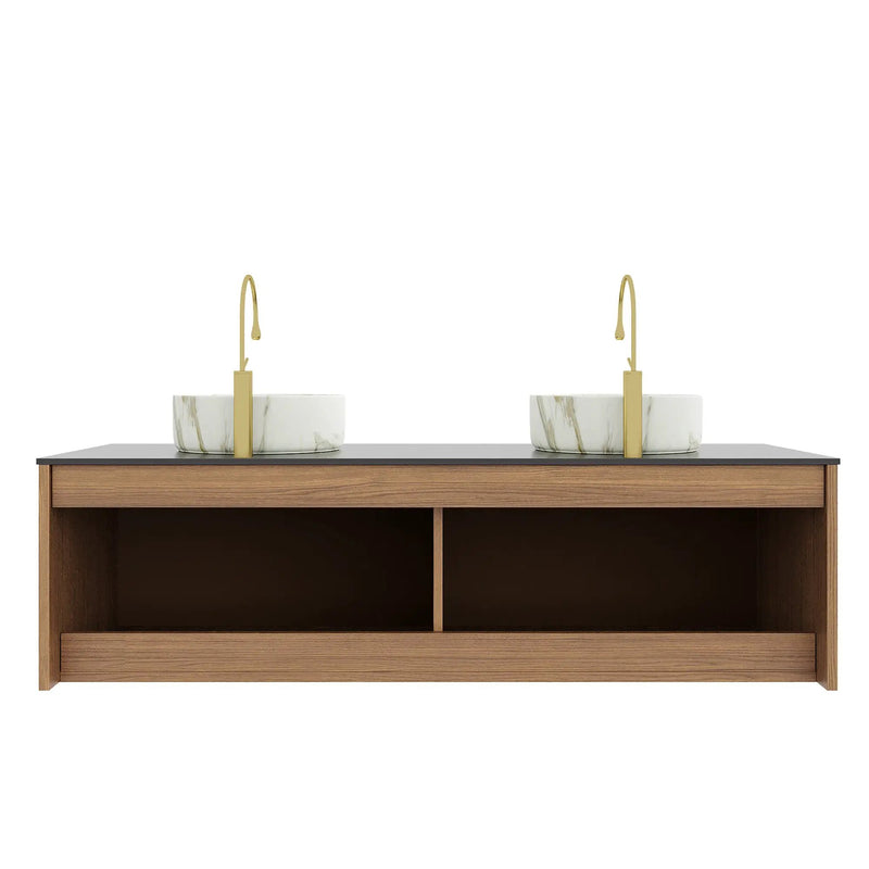ARAI 60" Bathroom Vanity with Floating Plywood Cabinet and Ceramic Basin by HouseOfZazla