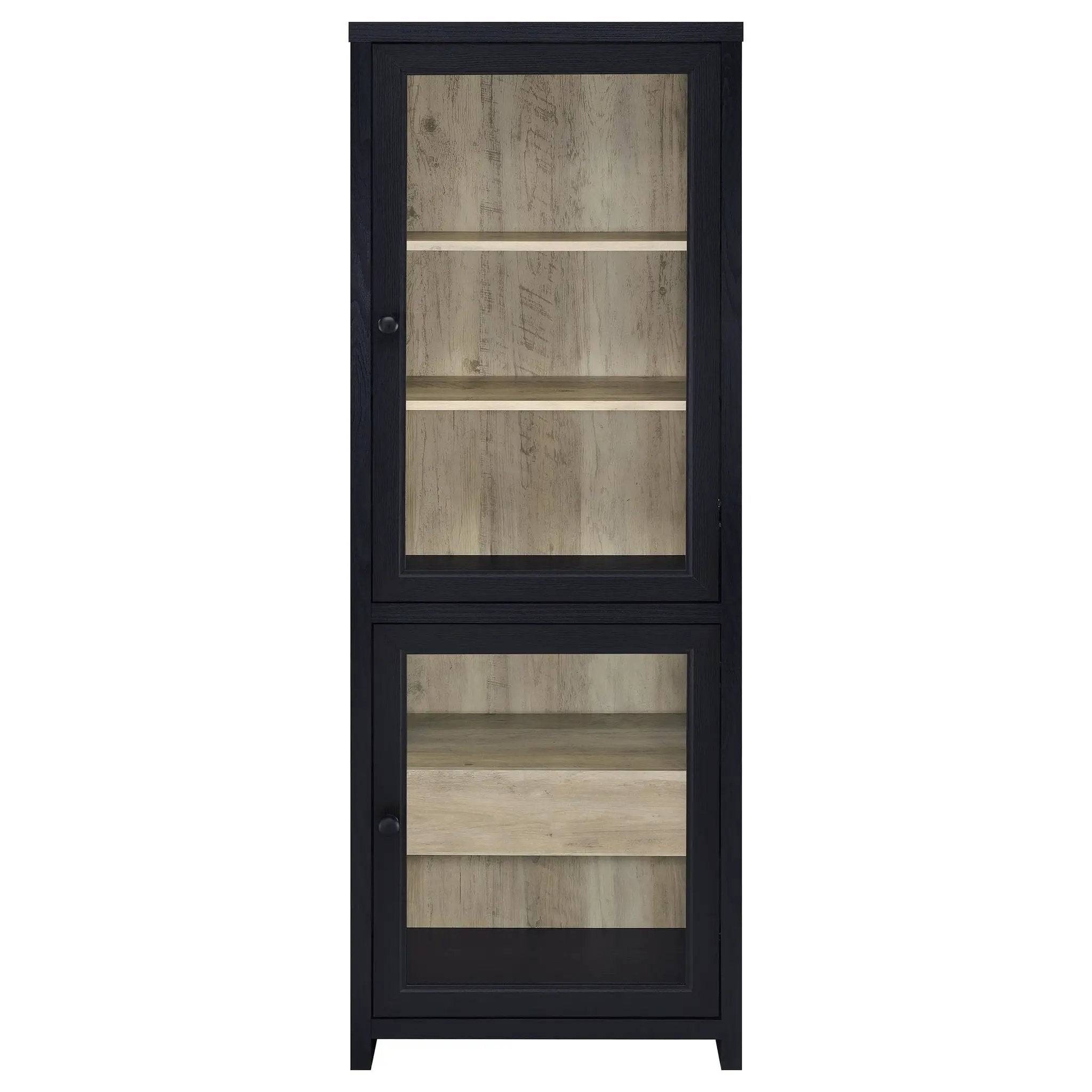 Denison 67-inch 2-door Media Tower Storage Cabinet Black by Unique Piece Furniture