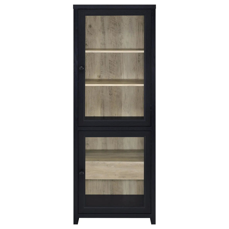 Denison 67-inch 2-door Media Tower Storage Cabinet Black by Unique Piece Furniture
