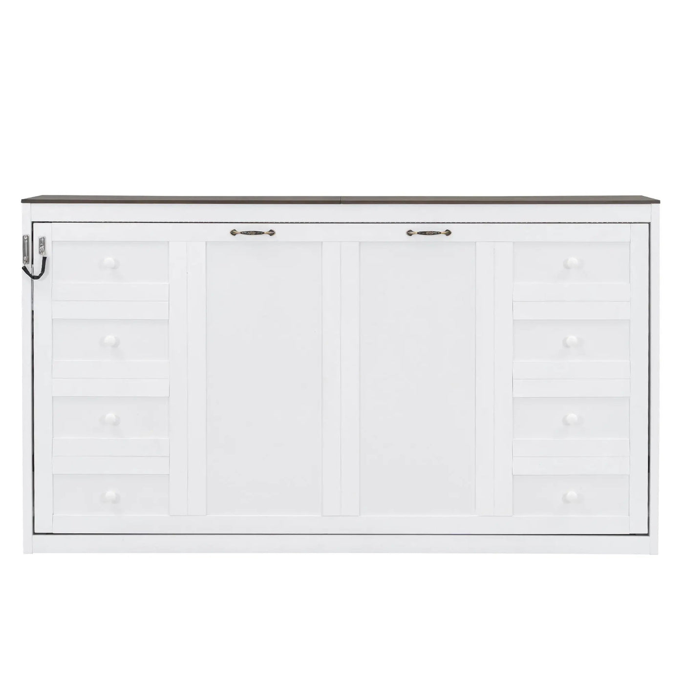 Murphy Bed With LED Light, Foldable Wall Bed Cabinet by Unique Piece Furniture