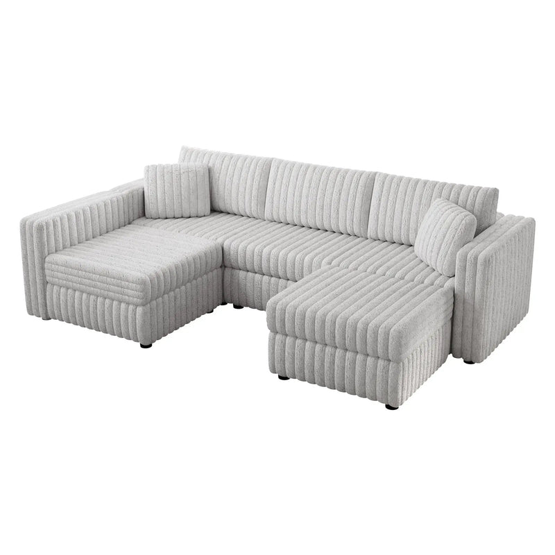 106.3" U-Shaped 4-Person Sofa with Ottoman by HouseOfZazla