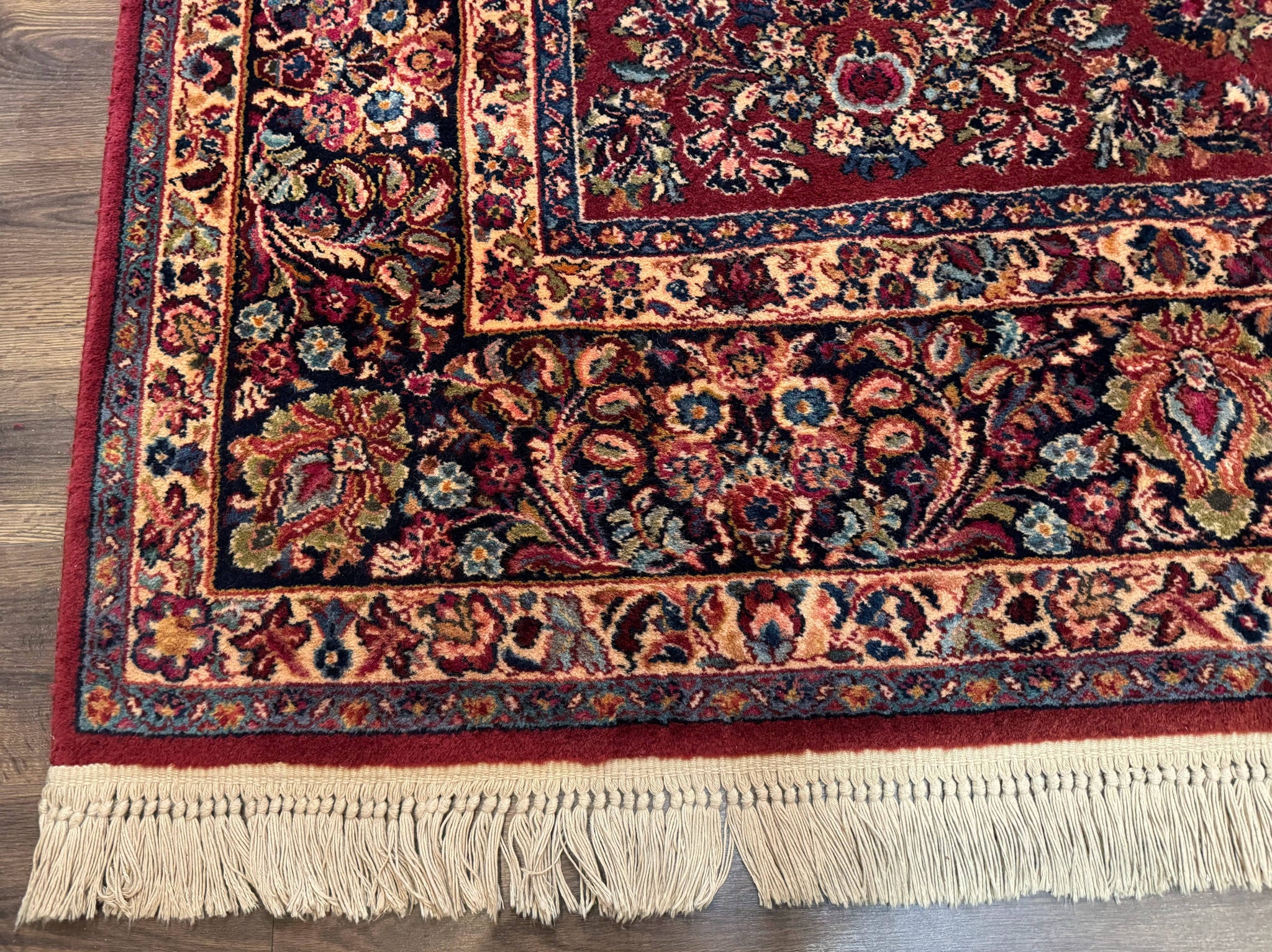 Karastan Rug 10x14, Red Sarouk #785, Wool Original 700 Series by Jewel Rugs