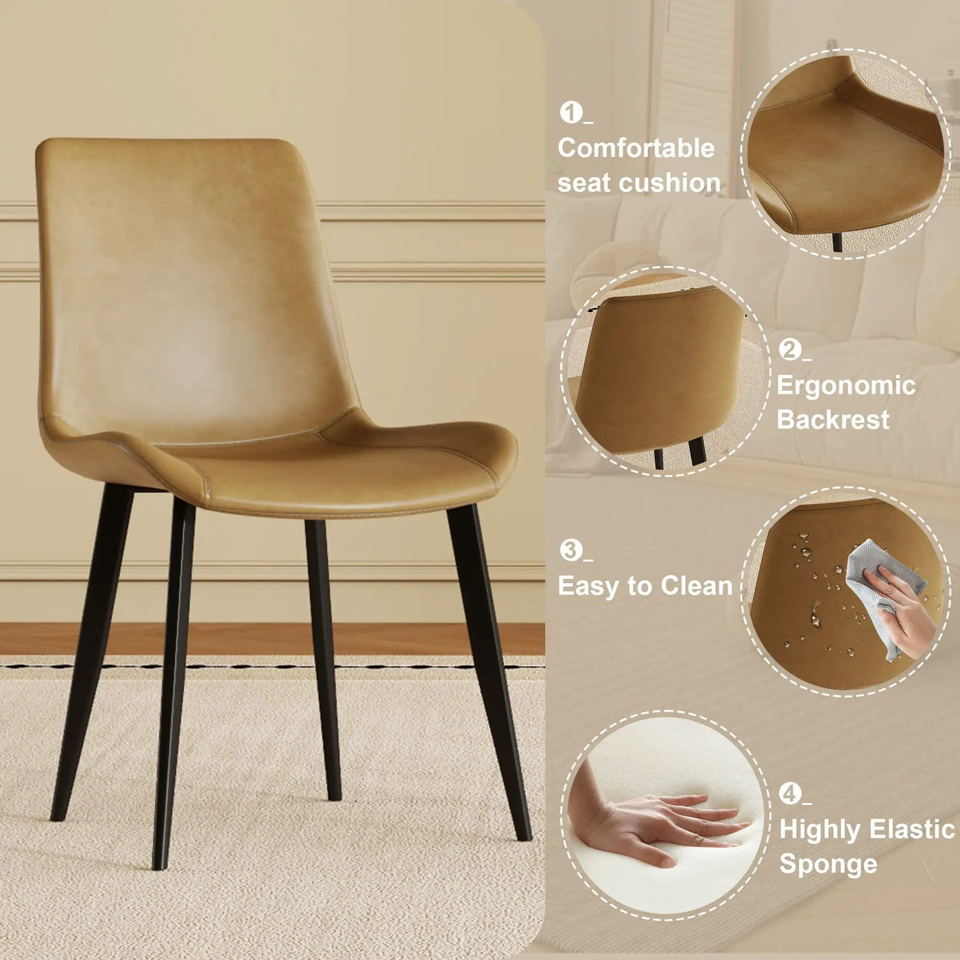 Modern Dining Chair With Carbon Steel Legs by HouseOfZazla