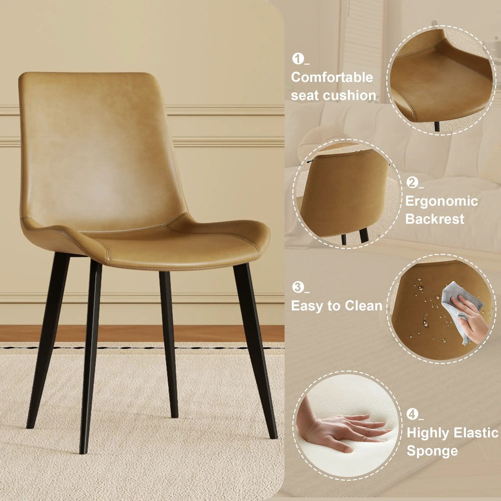 Modern Dining Chair With Carbon Steel Legs by HouseOfZazla