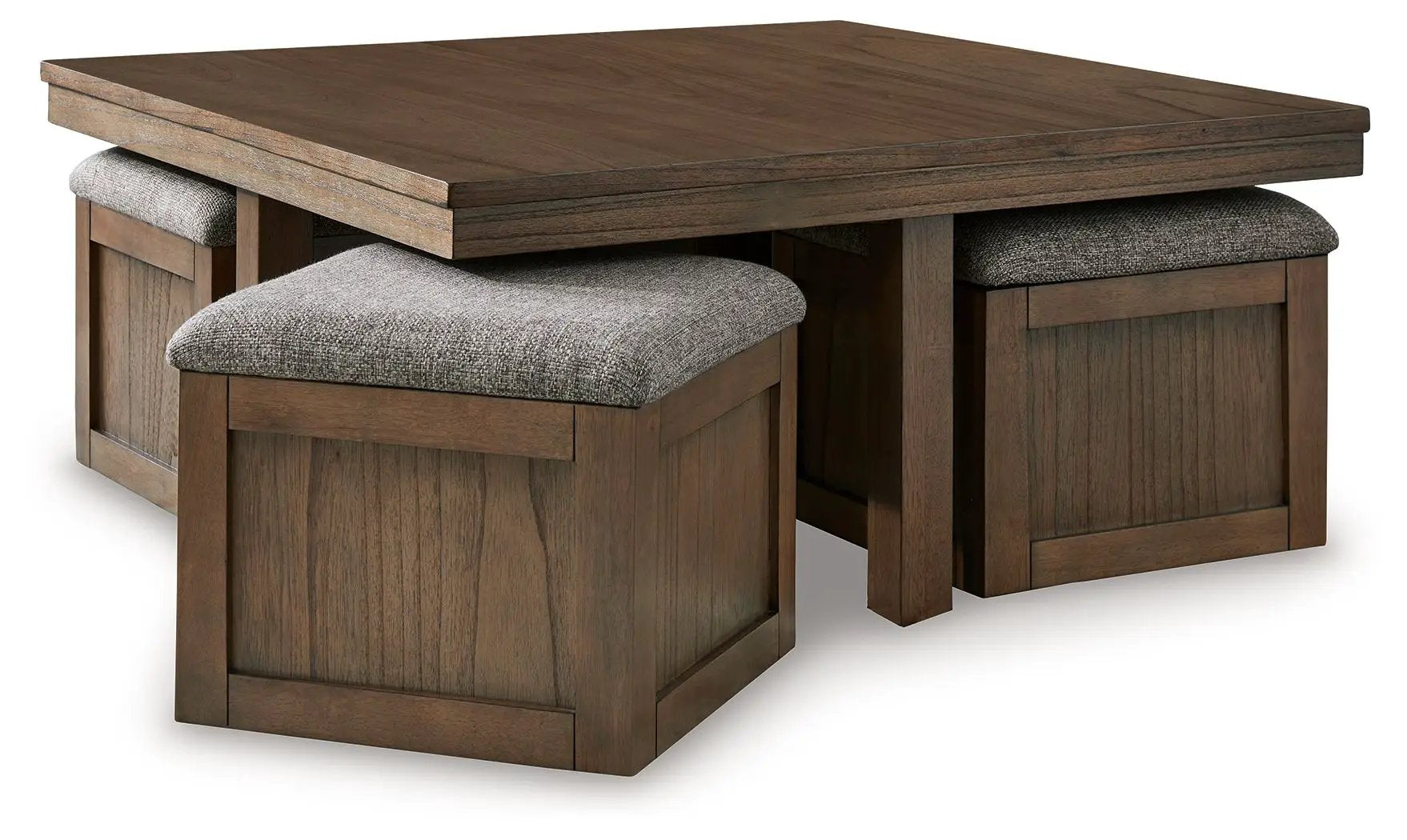 Boardernest - Cocktail Table With 4 Stools (Set of 5) - Brown by Unique Piece Furniture