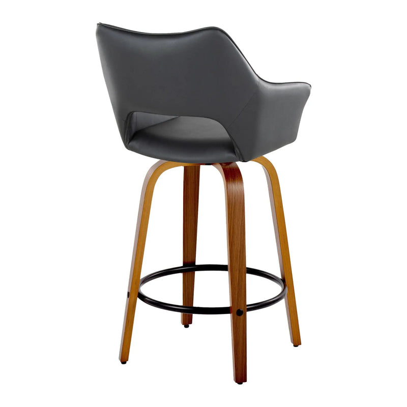 Mustang - Contemporary Fixed Height Counter Stool With Swivel With Round Footrest (Set of 2) by Unique Piece Furniture