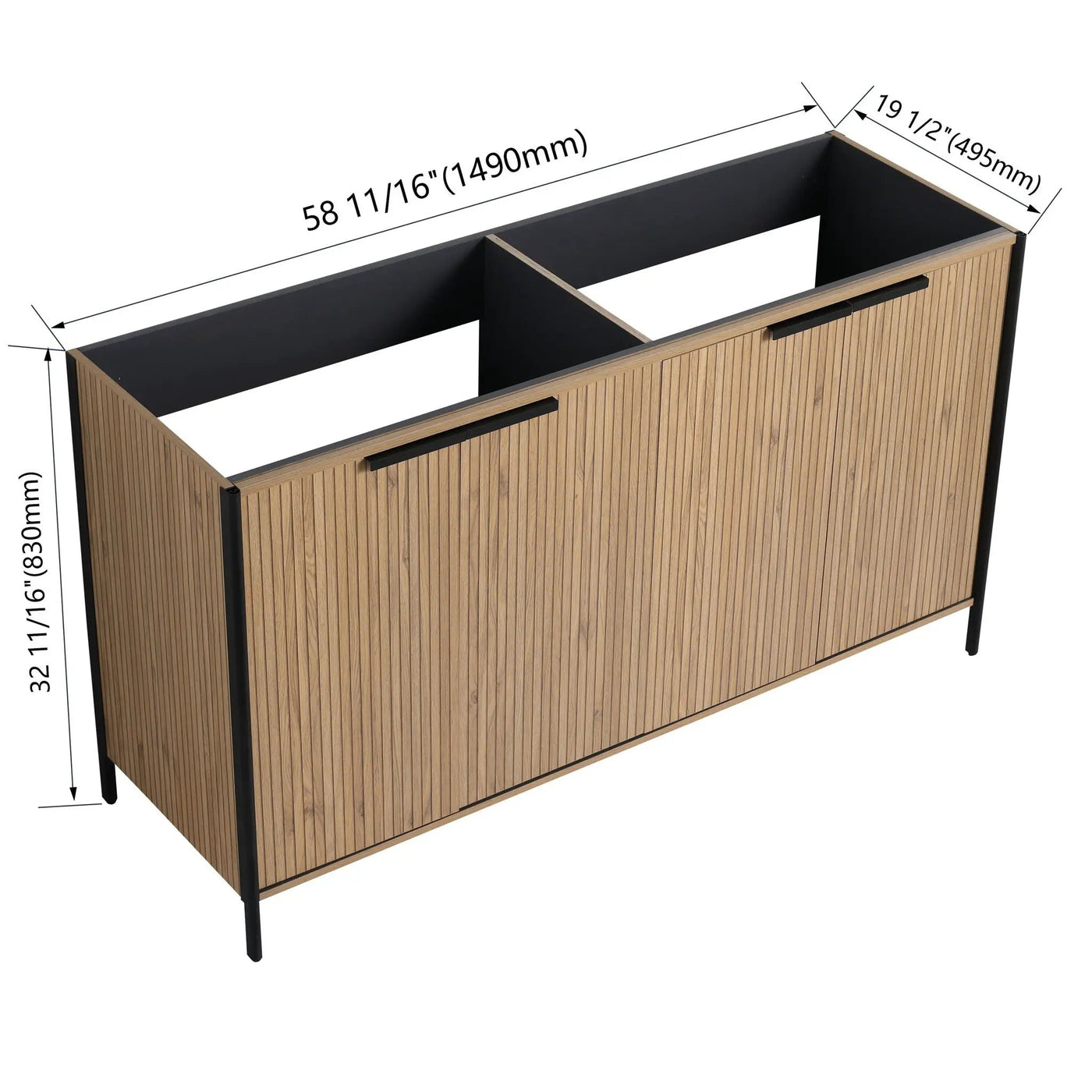 Contemporary Freestanding Bathroom Vanity With Adjustable Shelves by HouseOfZazla