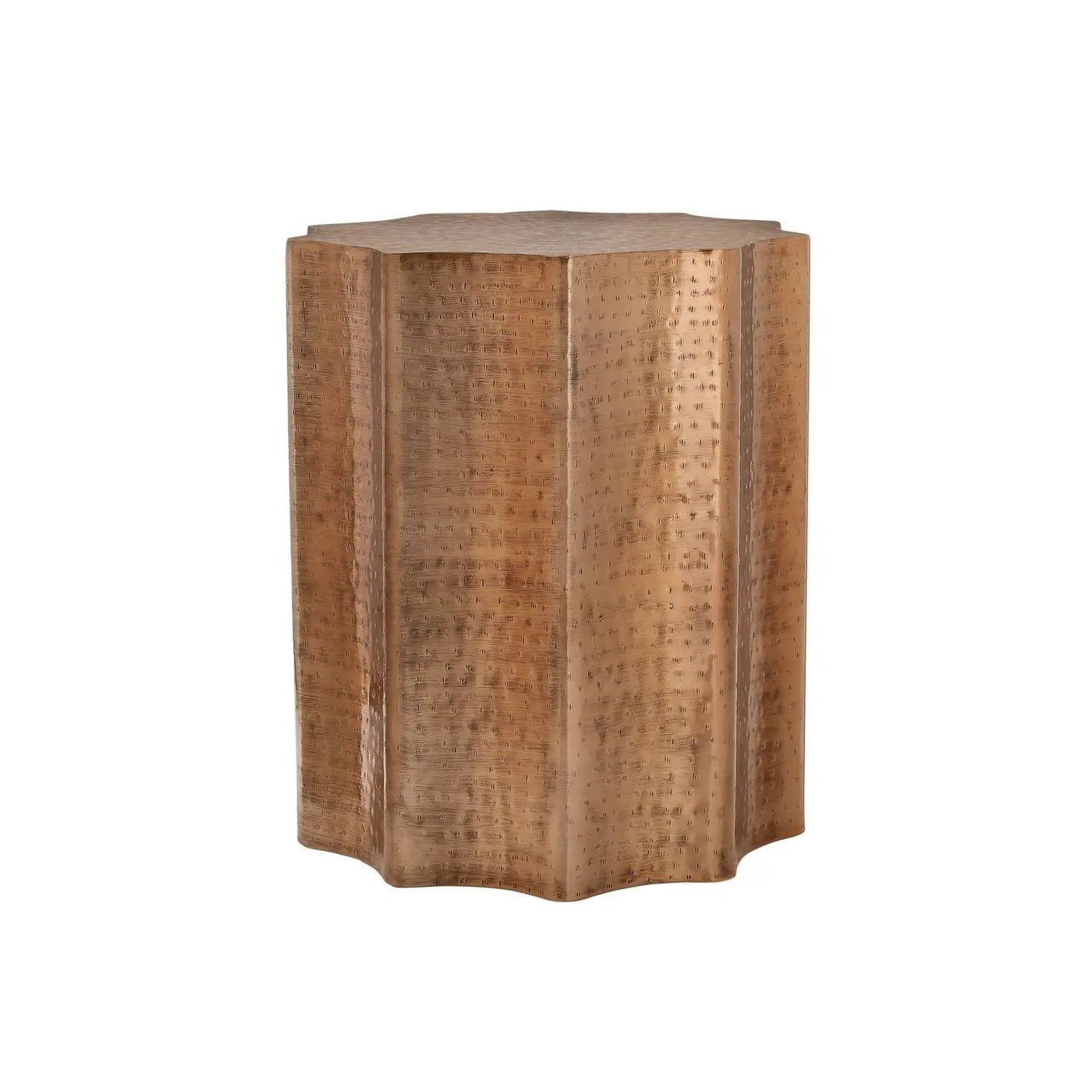 Drum Accent Side Table, Stylish Scalloped Design by Unique Piece Furniture