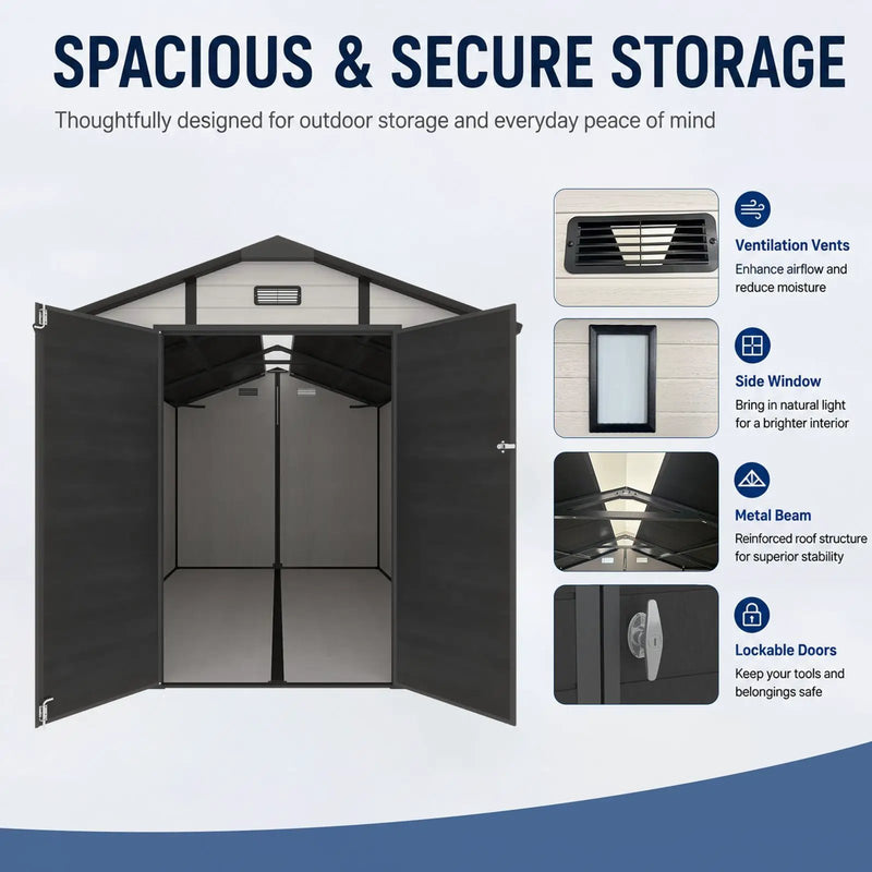 8x10 FT Plastic Outdoor Storage Shed by HouseOfZazla