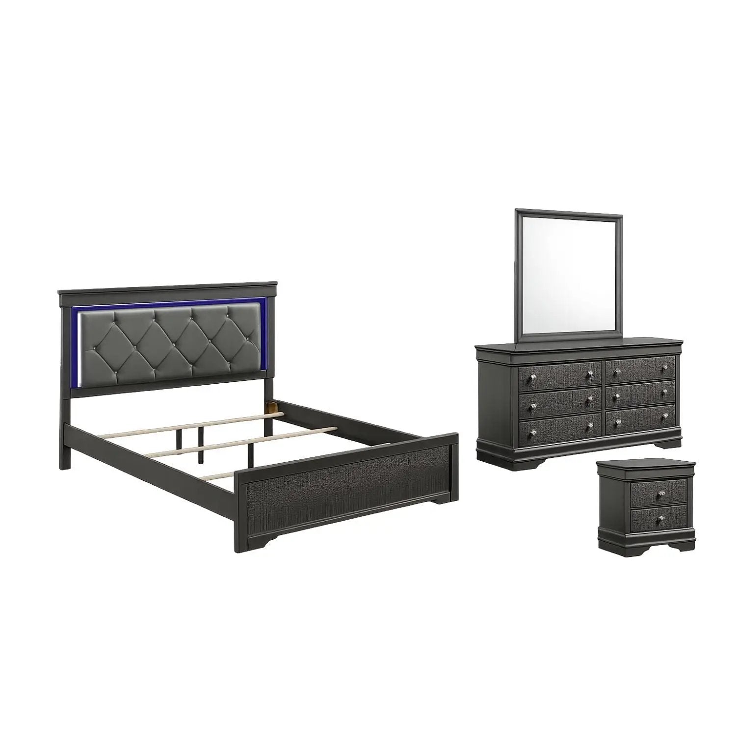 Blaze - Bedroom Set With LED Headboard by HouseOfZazla