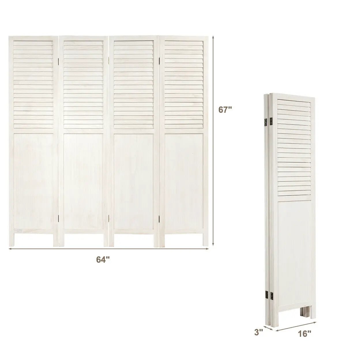 5.6 Ft Tall 4 Panel Folding Privacy Room Divider by DirectDeals