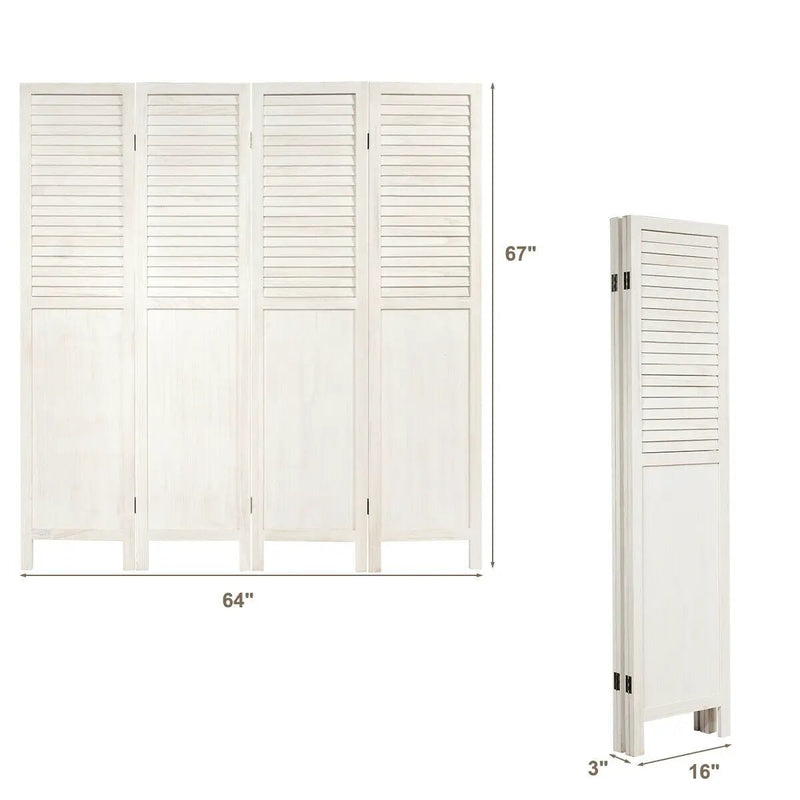 5.6 Ft Tall 4 Panel Folding Privacy Room Divider by DirectDeals