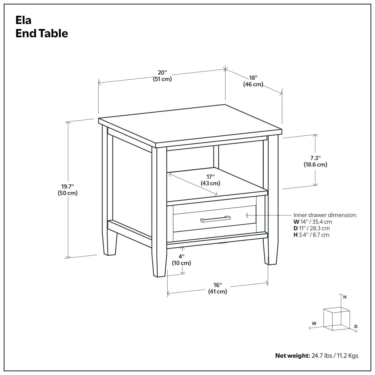 Ela - End Table - Brown by Unique Piece Furniture