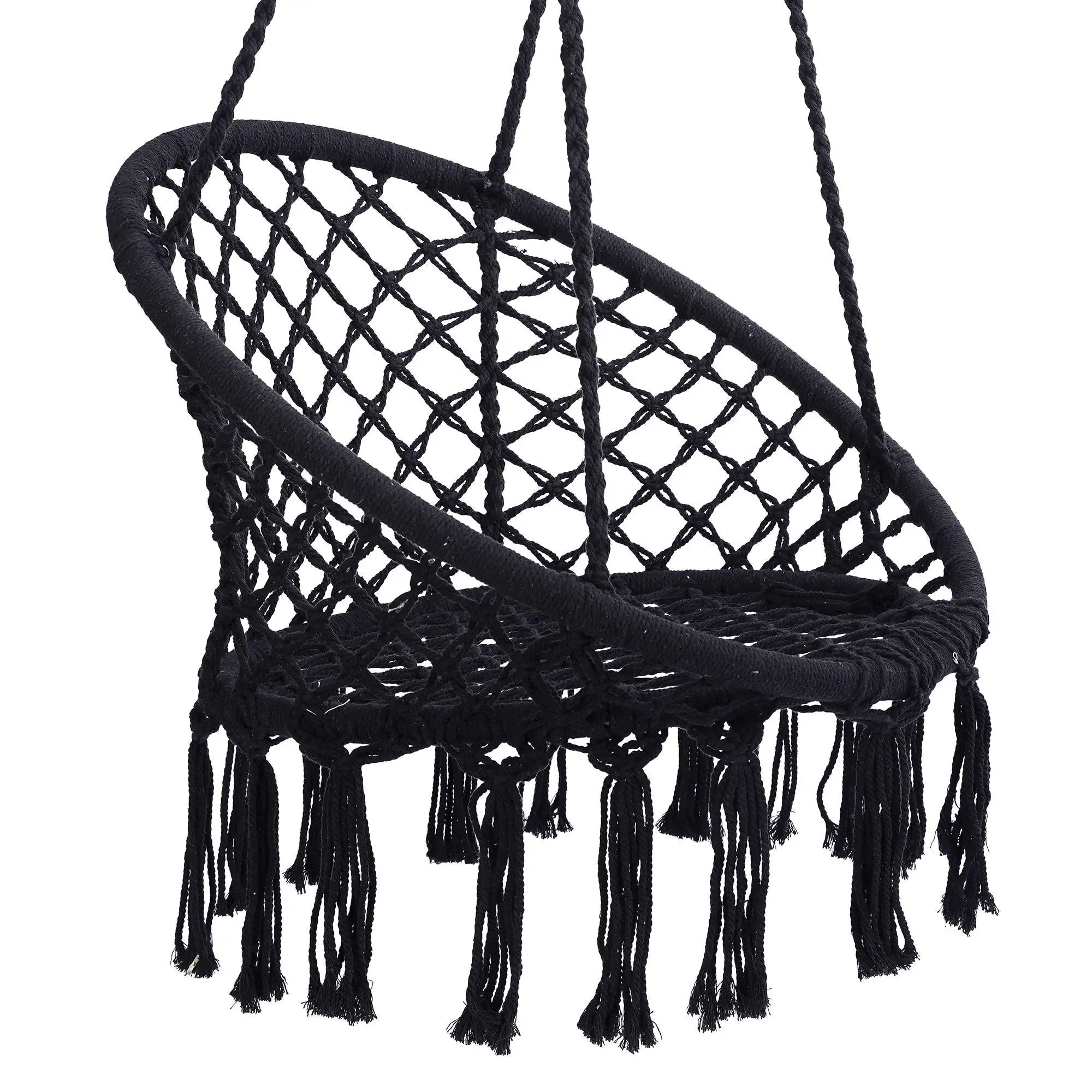 Macrame Hanging Hammock Chair, Rope Swing For Indoor And Outdoor Use by HouseOfZazla