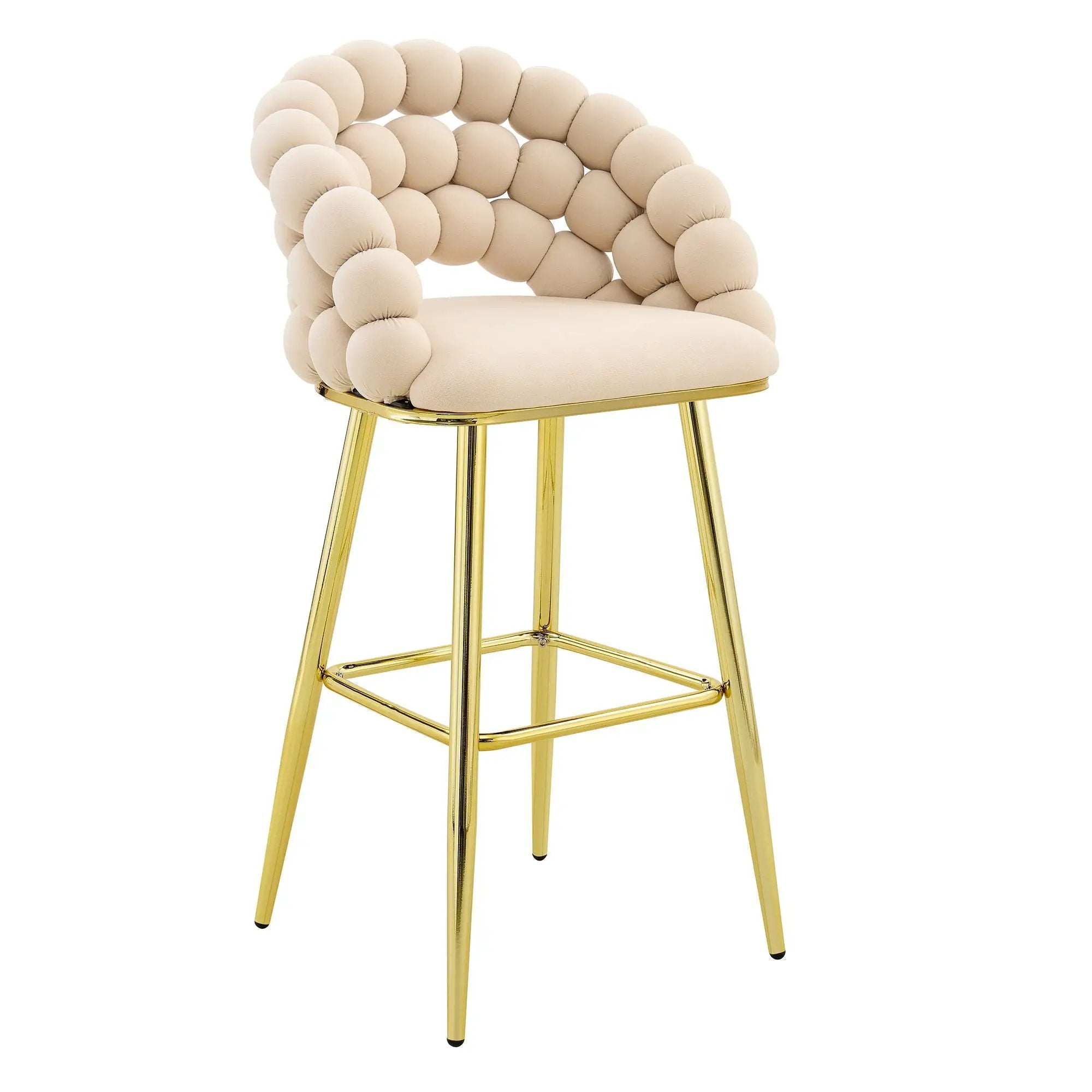 Bubble, Ball Chain Tufted Bar Chairs For Kitchen Island & Home Bar (Set of 2) by Unique Piece Furniture