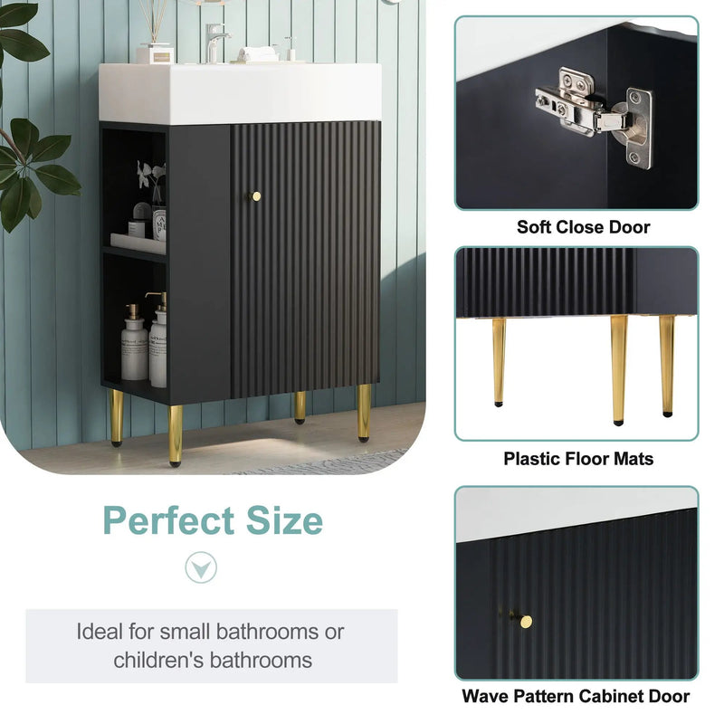 Bathroom Vanity, Combo Cabinet, Bathroom Storage Cabinet, Single Ceramic Sink by HouseOfZazla