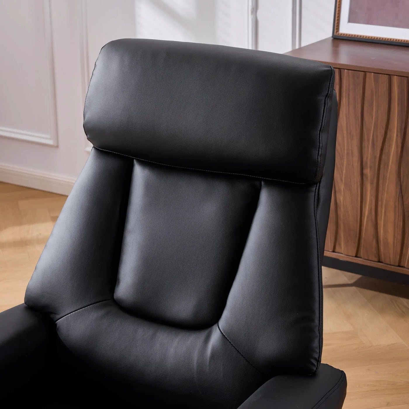 Upholstered Heated Massage 360° Swivel Accent Chair With Ottoman by HouseOfZazla