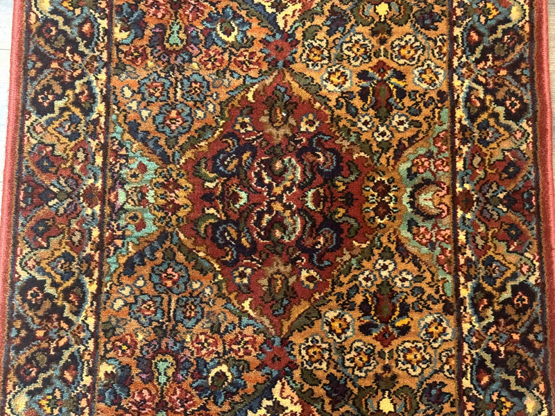 Karastan Rug 2.6 x 4 Multicolor Panel Kirman #717, Original 700 Series, Wool Pile Discontinued by Jewel Rugs