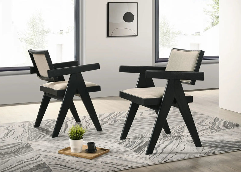 Jasper - 5 Piece Round Dining Set - Ebony Black by Unique Piece Furniture