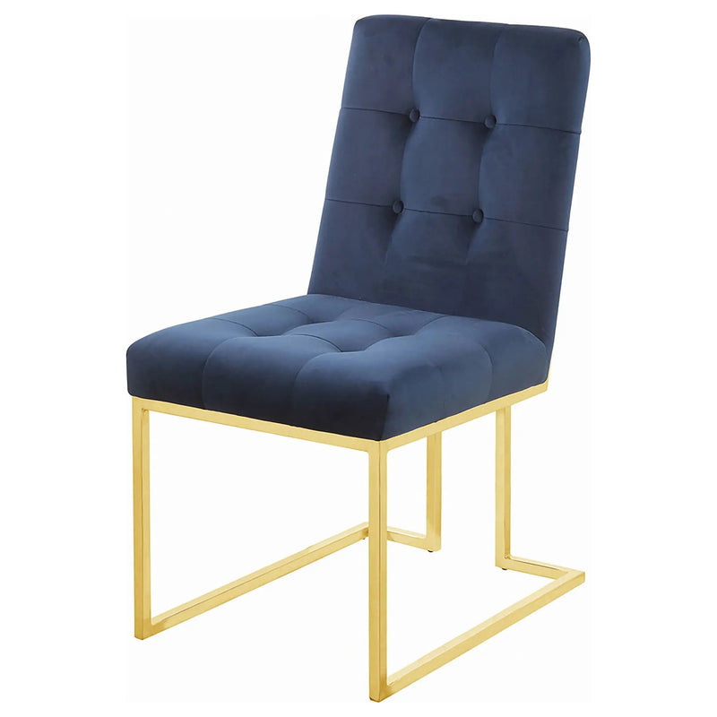 Cisco Velvet Upholstered Dining Side Chair Gold (Set of 2) by Unique Piece Furniture