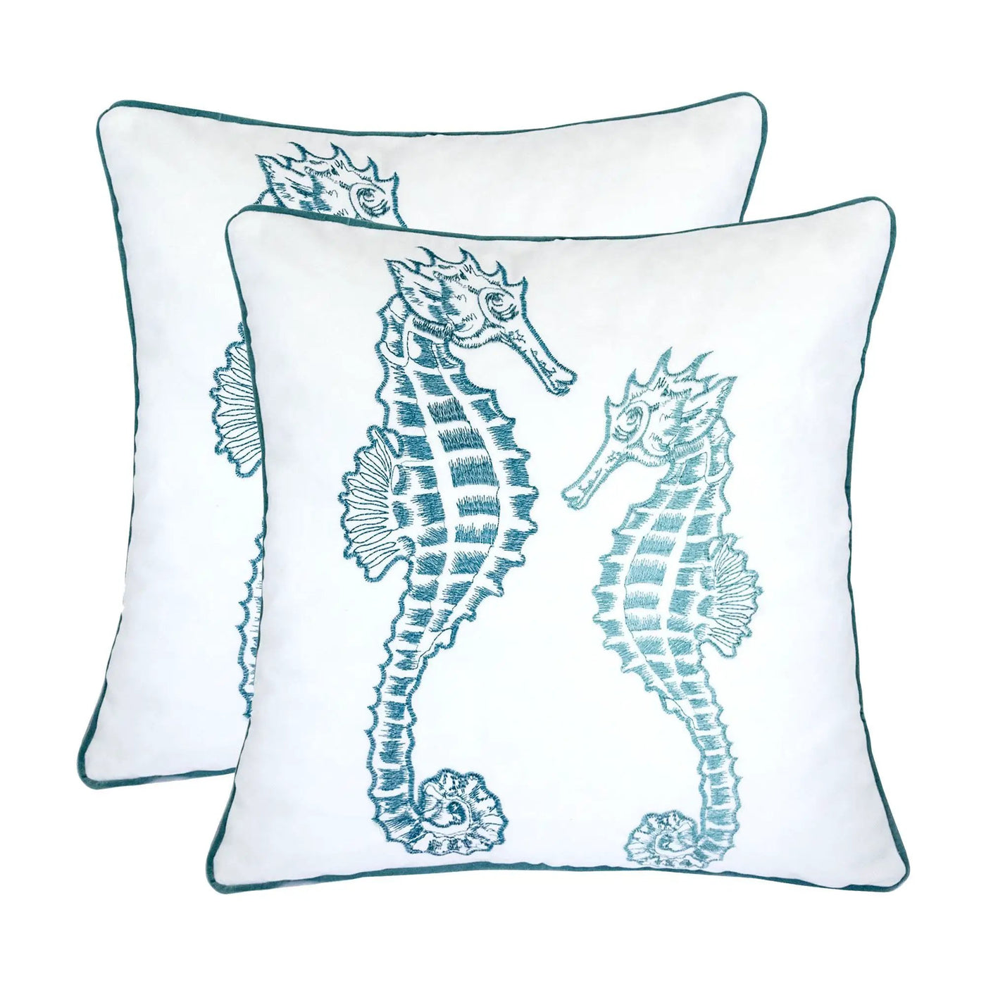 Seahorses Pillow Cover With Matching Back by HouseOfZazla
