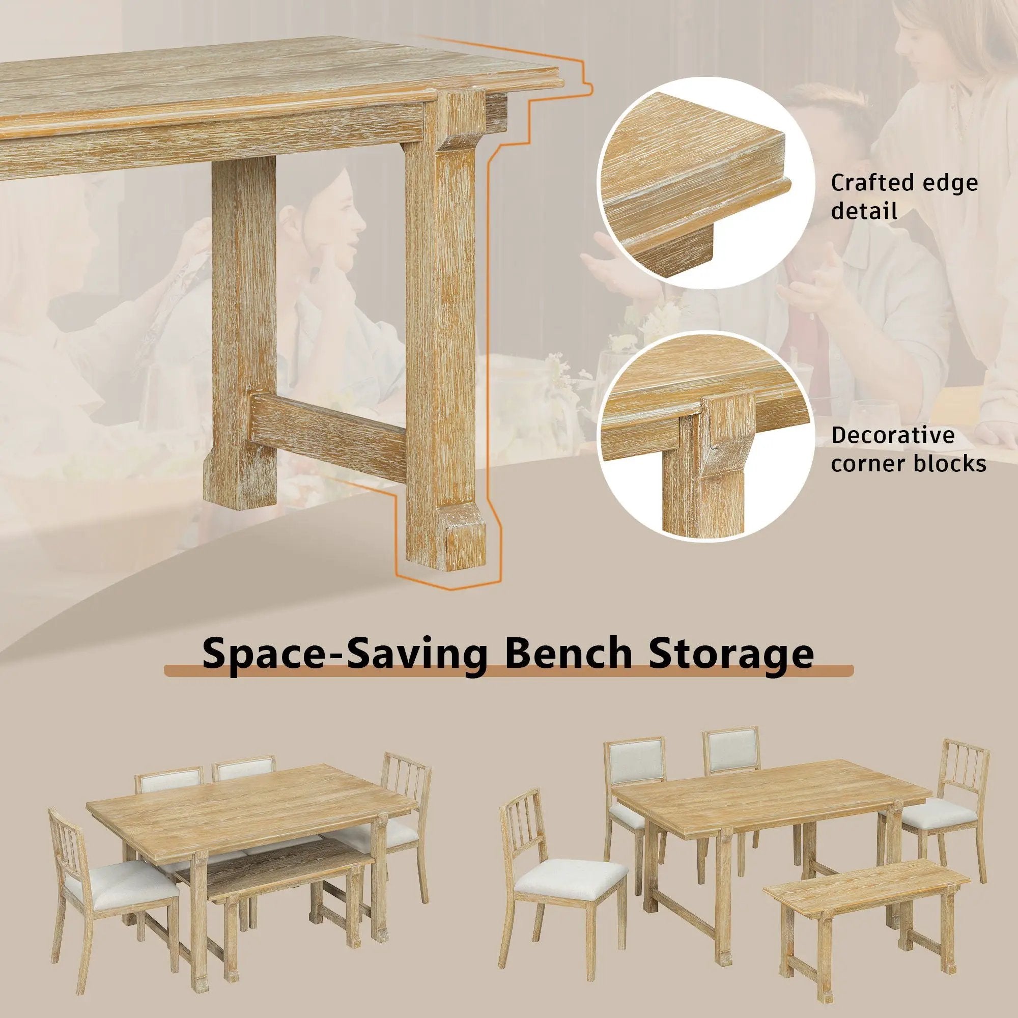 6 Piece Kitchen & Dining Room Furniture by HouseOfZazla