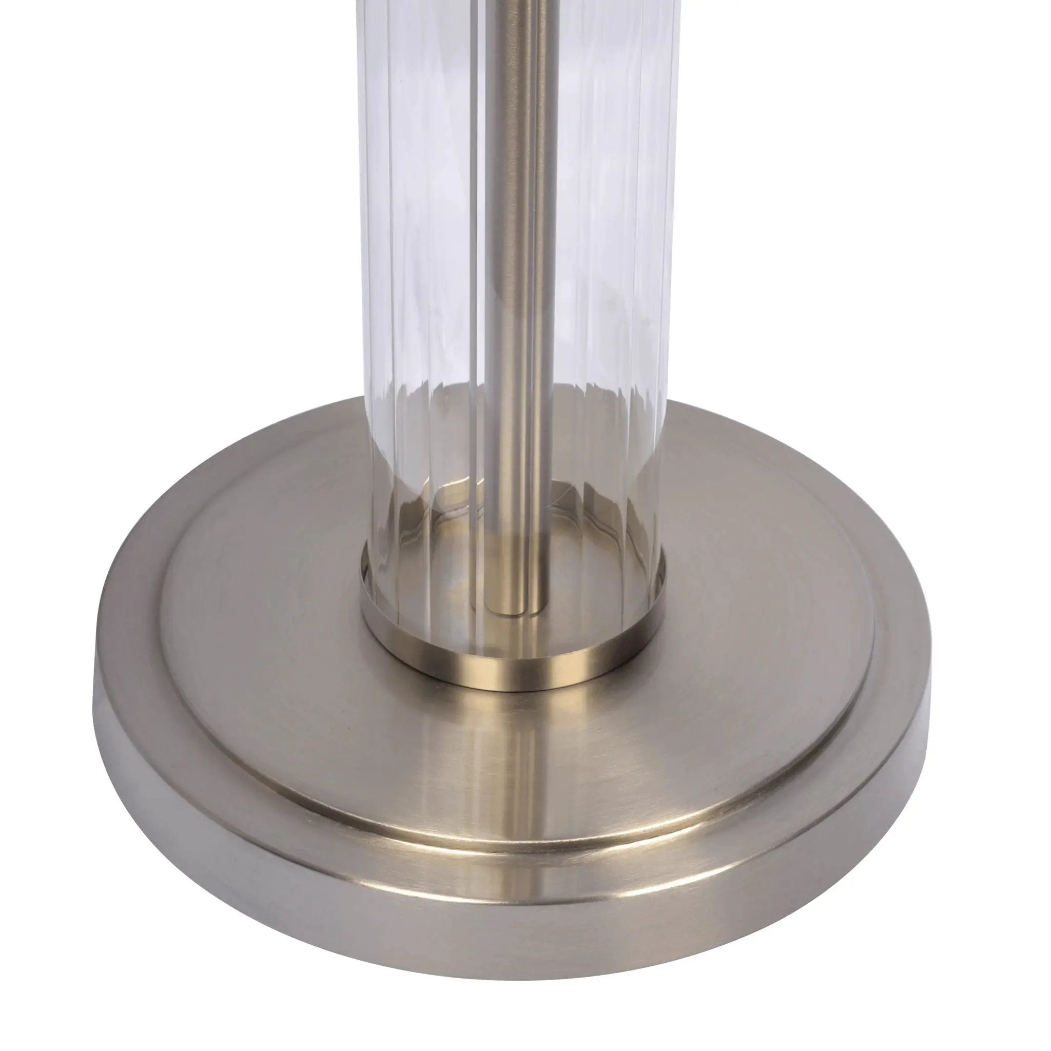 Echo - Table Lamp With On / Off Switch Clear Body Base - Clear / Silver / White by HouseOfZazla