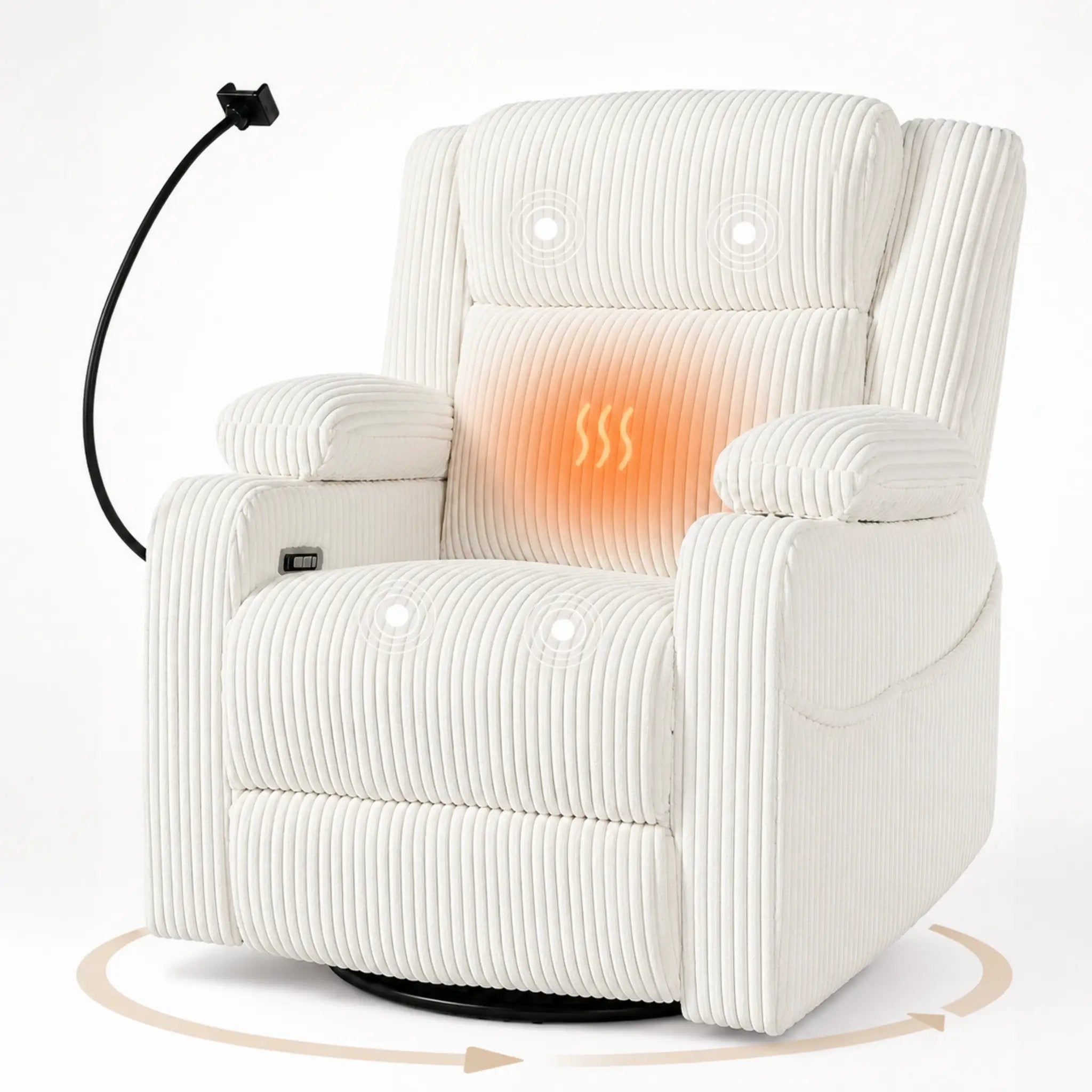 Electric Power Recliner Chair with Heat and Massage by HouseOfZazla