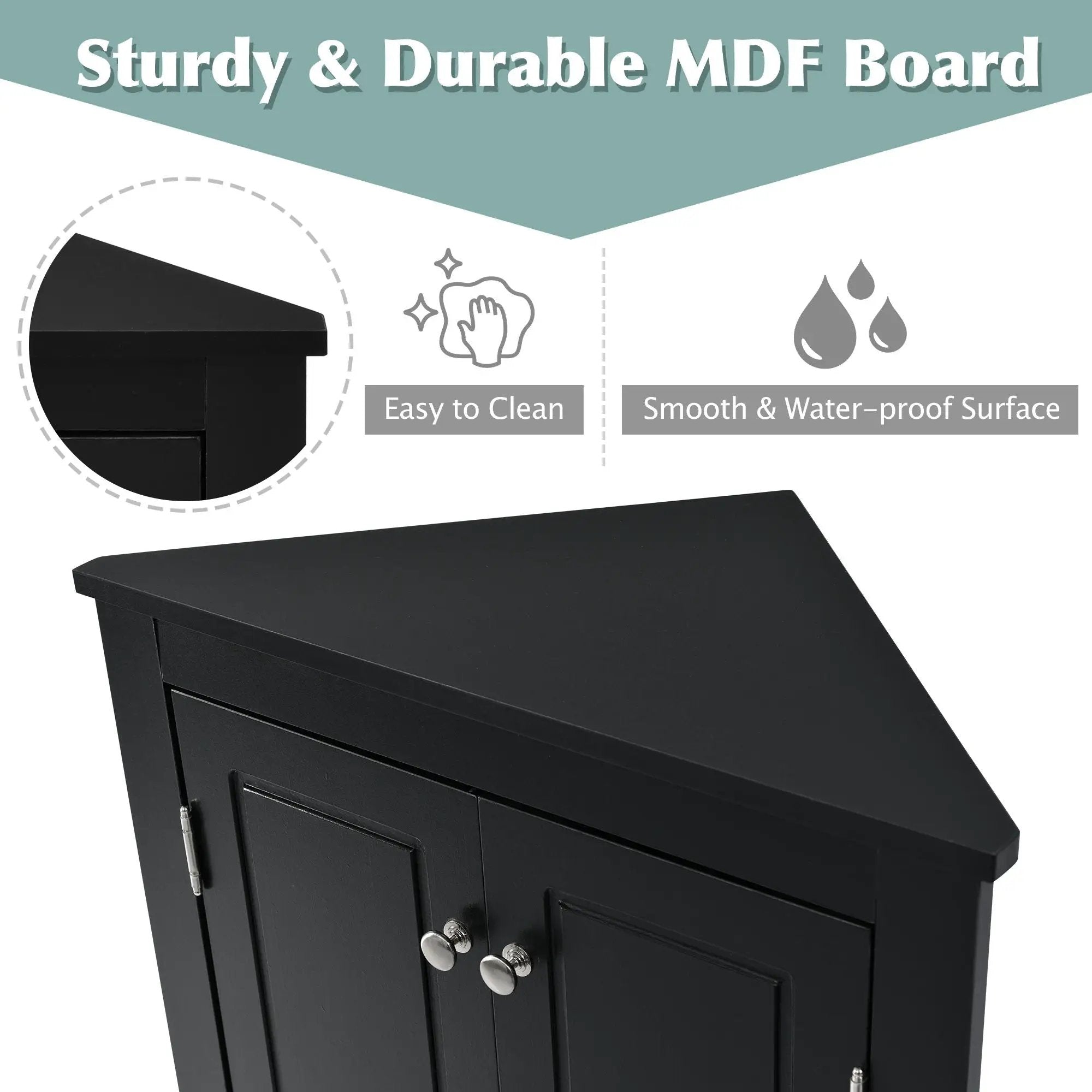 Triangle Bathroom Storage Cabinet With Adjustable Shelves, Freestanding Floor Cabinet For Home Kitchen by HouseOfZazla