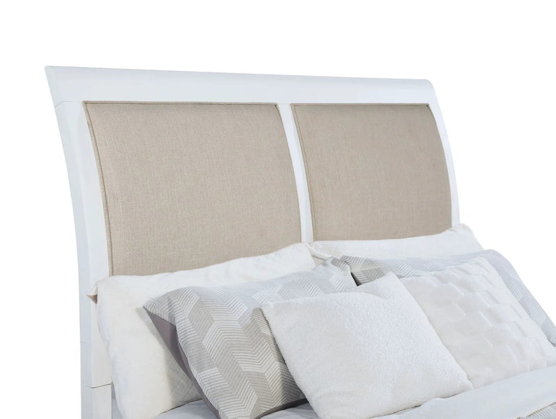 Bexhill 56-inch Upholstered Queen Panel Bed White by Unique Piece Furniture
