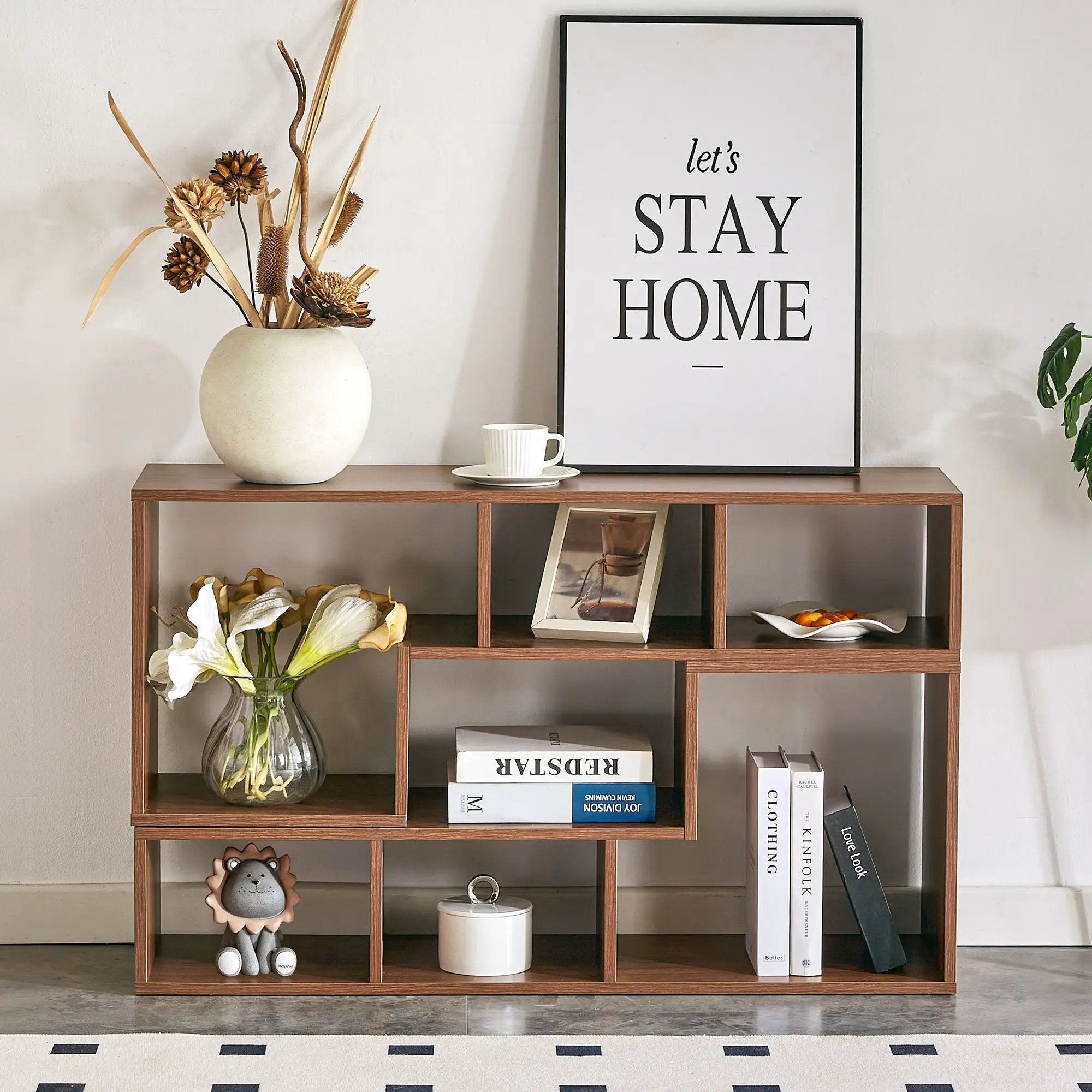 Minimalist Cube TV Stand With Adjustable Open Storage Shelves by HouseOfZazla