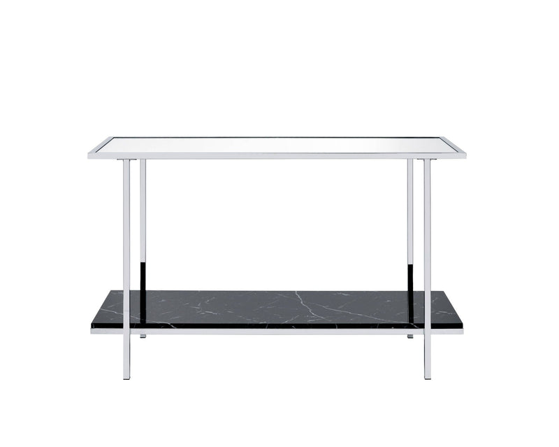 Mirrored Faux Marble Console Table with Metal Frame - Multi, photo 4 of 4