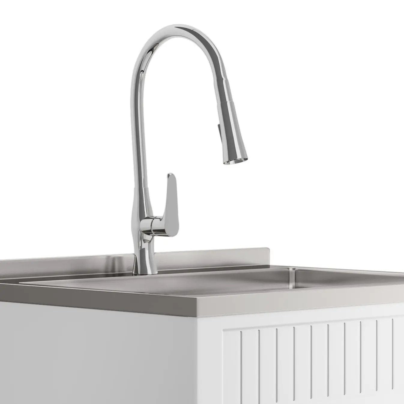 Beckham - Laundry Cabinet & Faucet And Stainless Steel Sink by HouseOfZazla