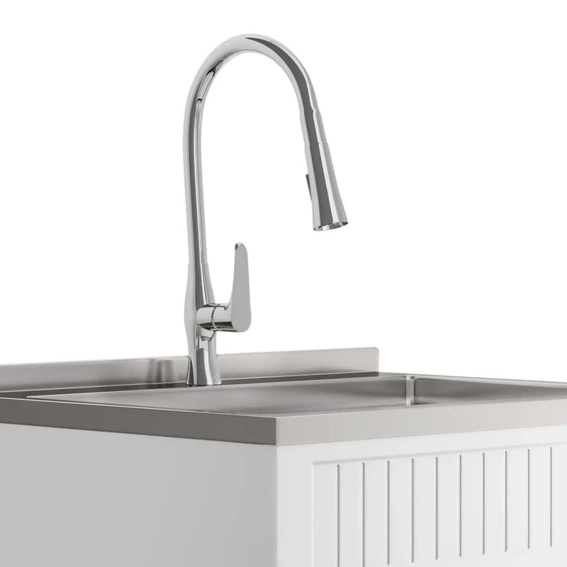 Beckham - Laundry Cabinet & Faucet And Stainless Steel Sink by Unique Piece Furniture