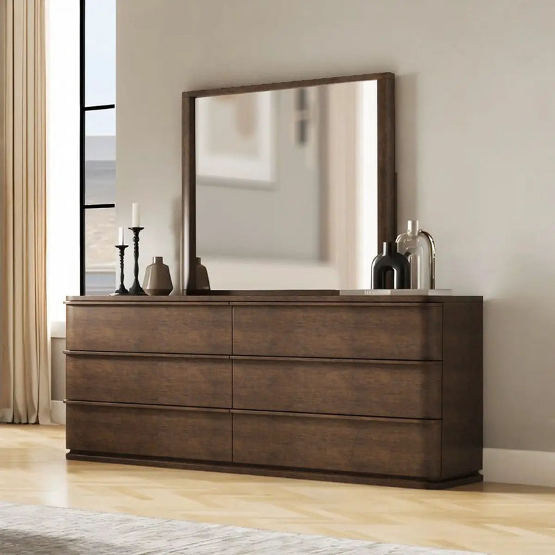 Zoey - Mirror - Brown Oak by Unique Piece Furniture