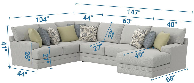 Stockbridge - Sectional With Comfort Coil Seating And 9 Accent Pillows Included by Unique Piece Furniture