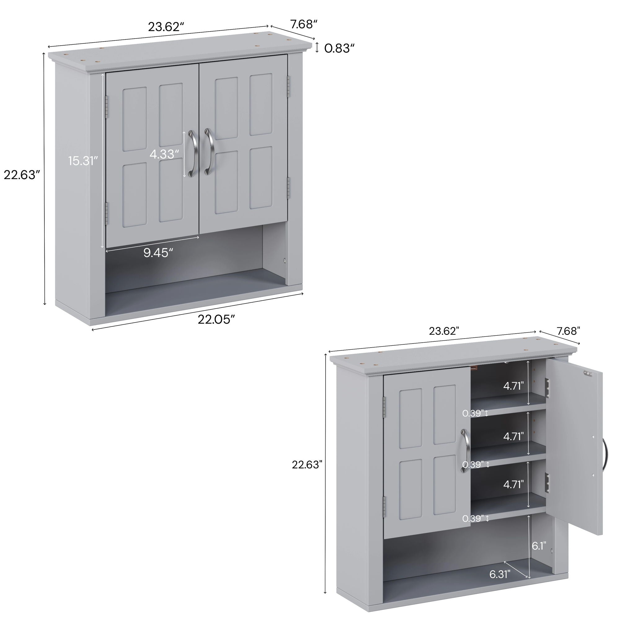 Multi Functional Wall Mounted Cabinet With Adjustable Shelves For Bathroom by HouseOfZazla