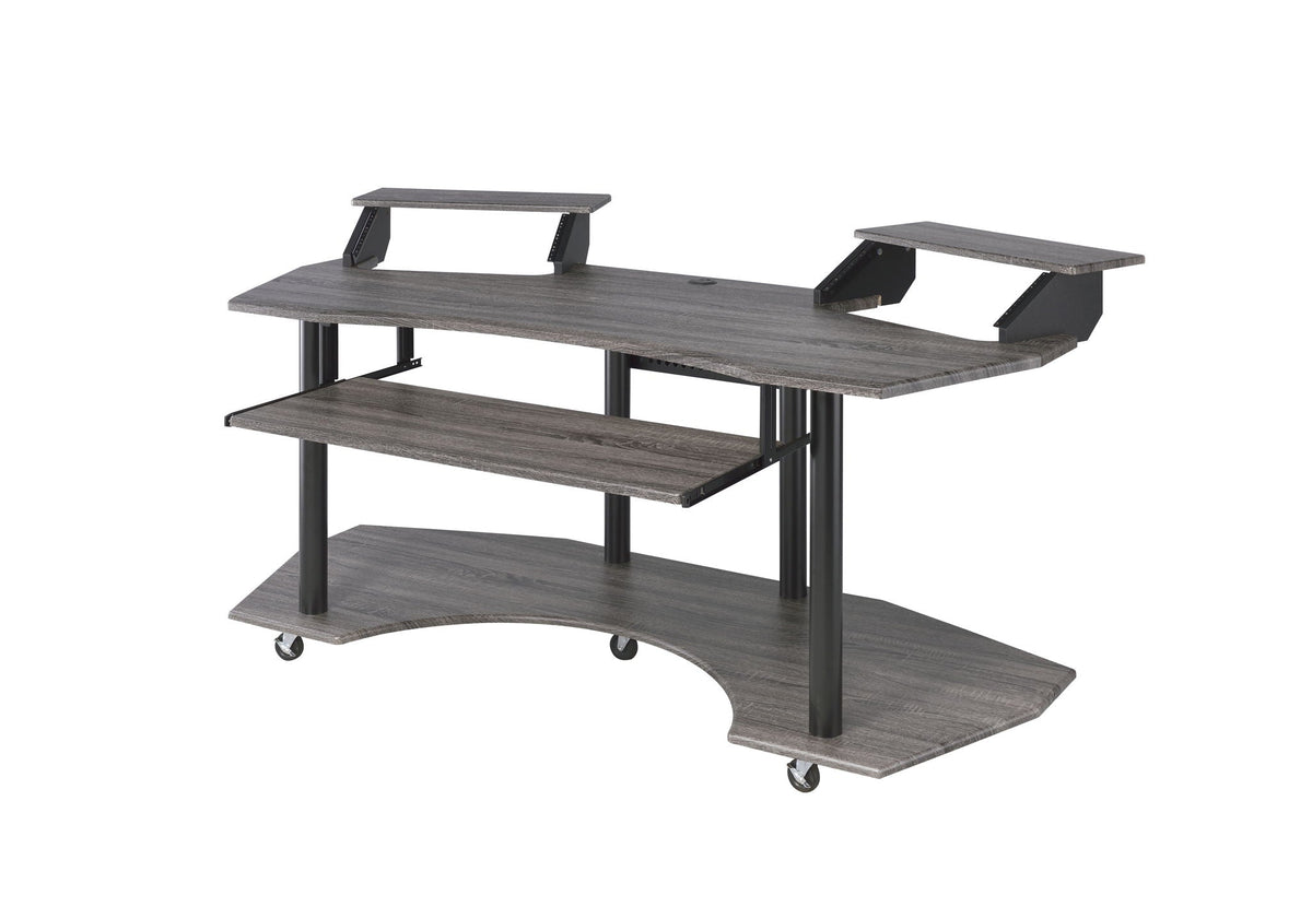 Music Recording Studio Desk Wood Workstation – Light Brown or Dark Gray, photo 8 of 12