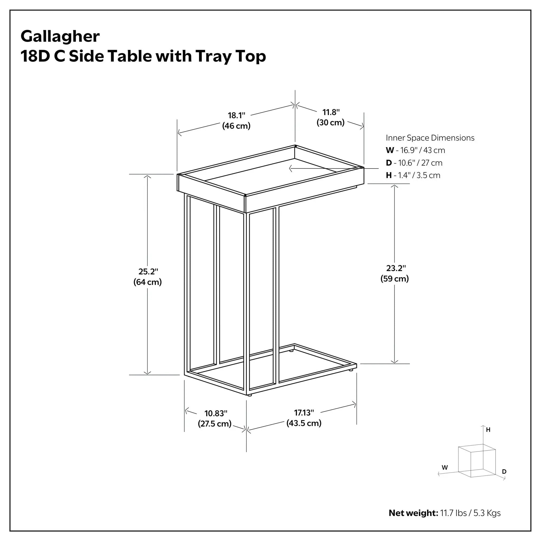Gallagher - Handcrafted C Side Table by HouseOfZazla