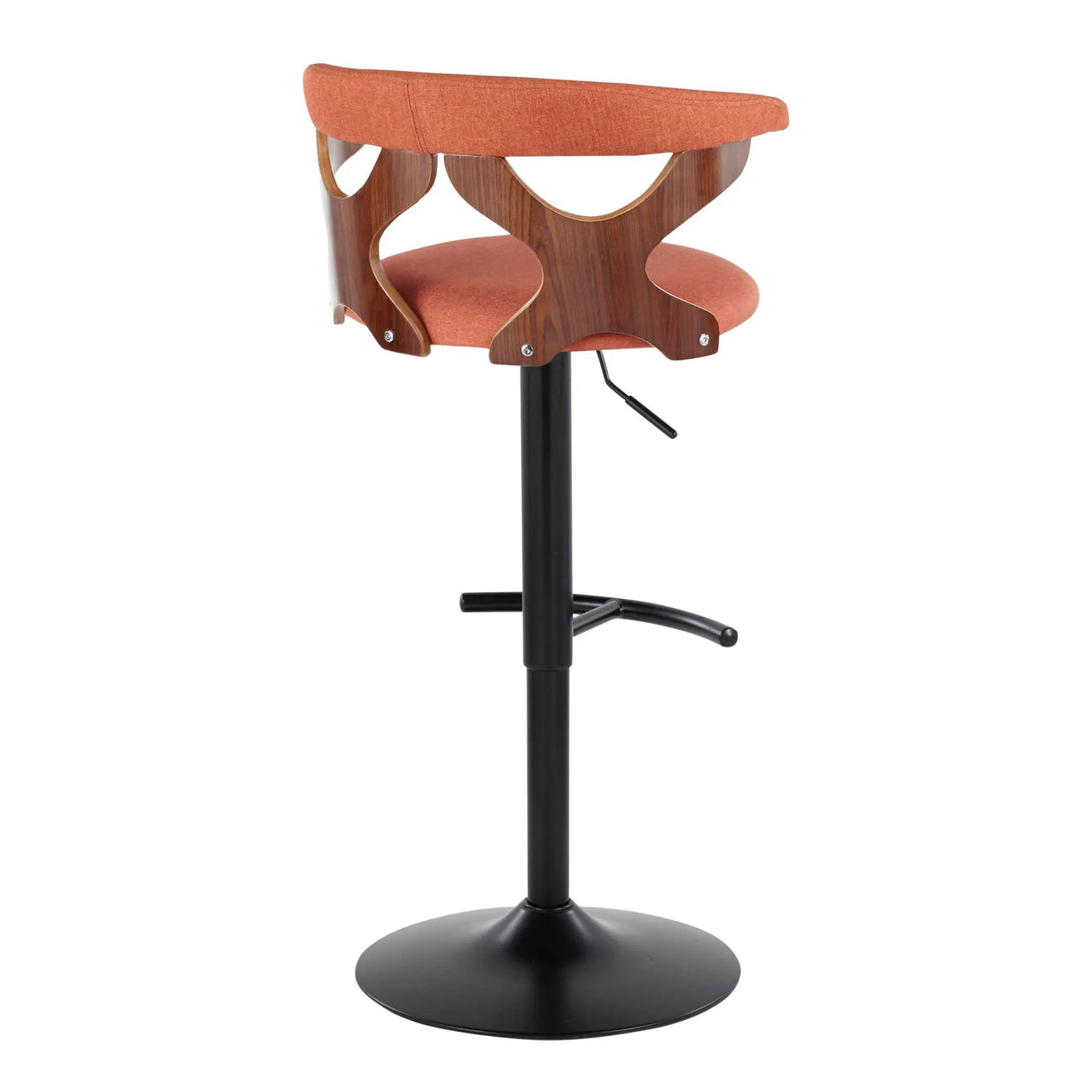 Gardenia - Contemporary Adjustable Barstool With Swivel With Rounded T Footrest (Set of 2) by HouseOfZazla