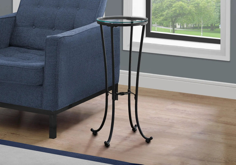 Accent Side Table, Plant Stand, Round, Contemporary & Modern - Black by Unique Piece Furniture