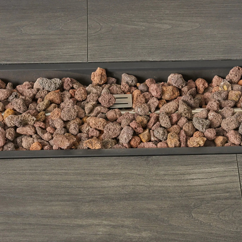 Transitional Rectangular Outdoor Propane Fire Pit With 50,000 BTU by HouseOfZazla