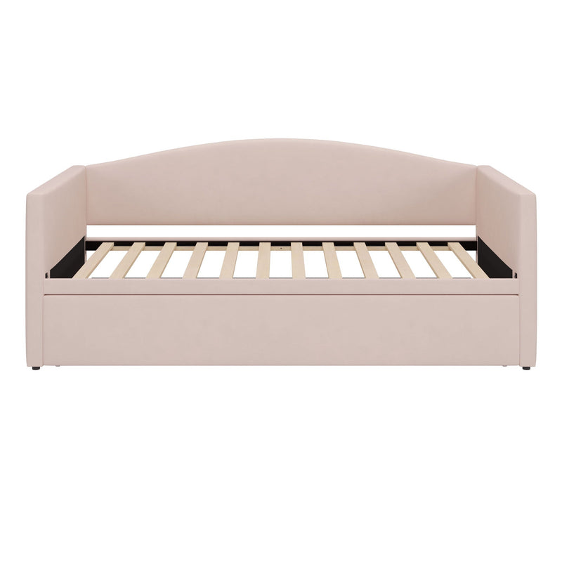 Daybed With Pop Up Trundle, Upholstered Sofa Bed by HouseOfZazla