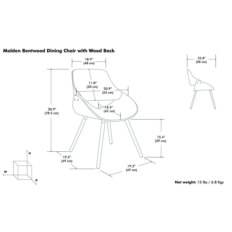 Malden - Bentwood Upholstered Dining Chair With Wood Back by Unique Piece Furniture