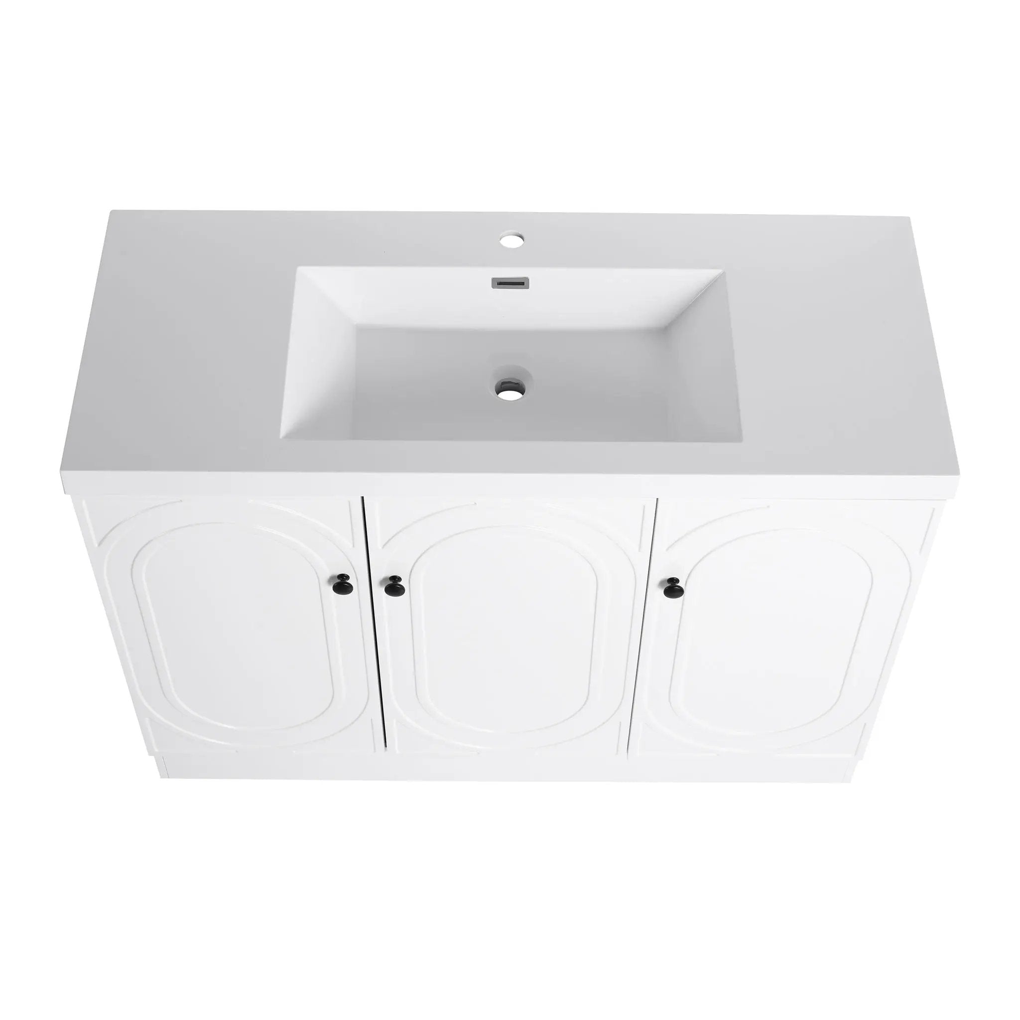 Contemporary Freestanding Bathroom Vanity With Resin Sink & Soft-Close Cabinet Doors by Unique Piece Furniture