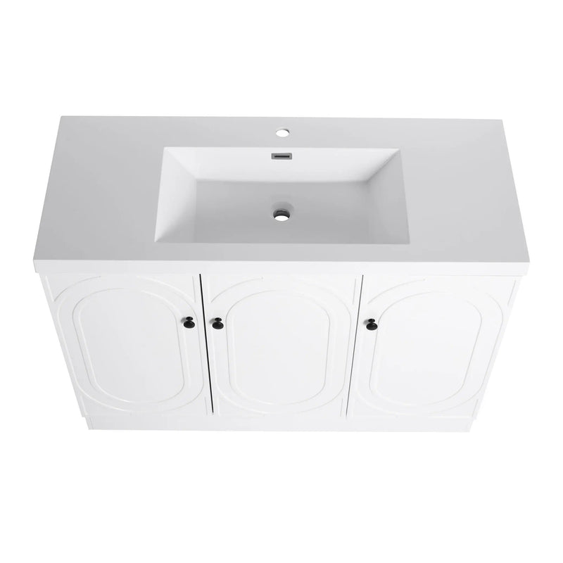 Contemporary Freestanding Bathroom Vanity With Resin Sink & Soft-Close Cabinet Doors by Unique Piece Furniture