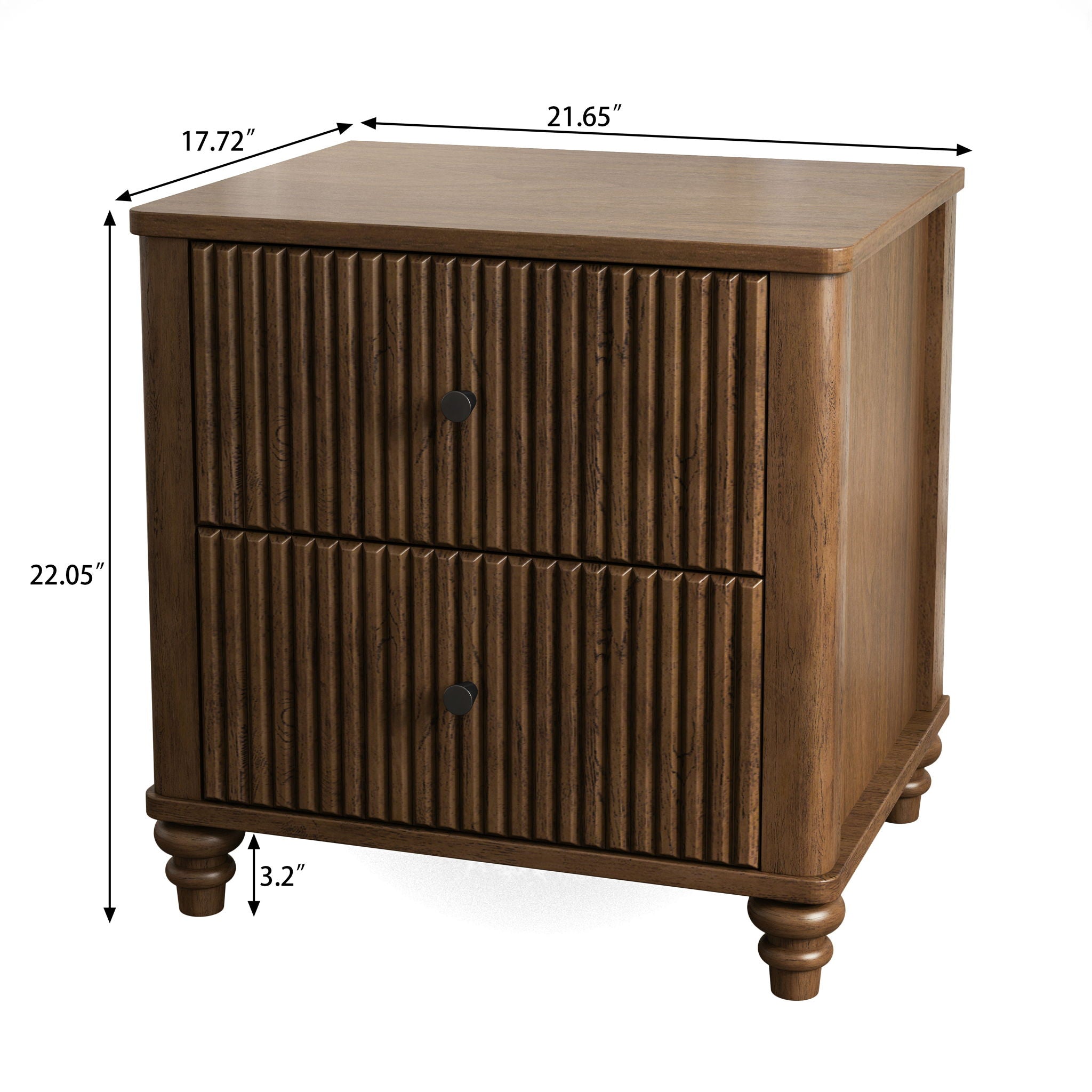 Fluted Nightstand With 3 Drawers by HouseOfZazla