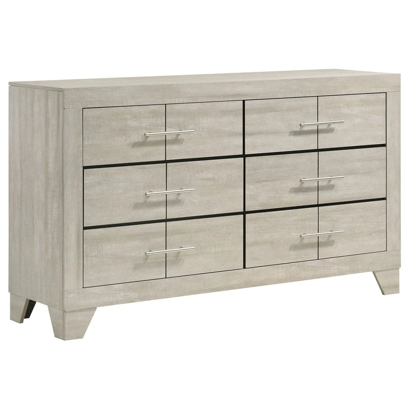 Trenton 6-drawer Bedroom Dresser Rustic Cream by Unique Piece Furniture